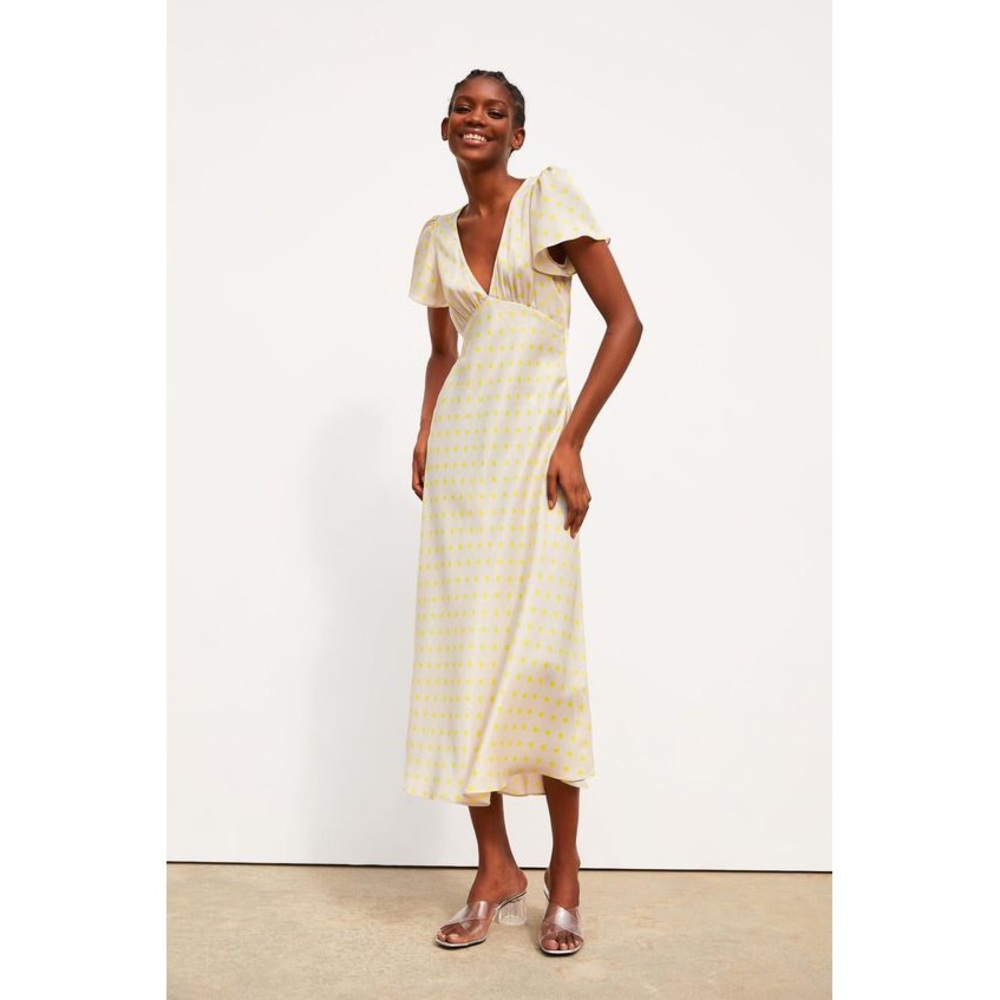 Zara Satin Polka Dot Dress
